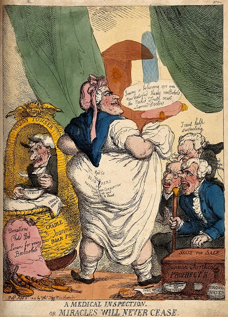 Thomas Rowlandson-94-Joanna Southcott, la profetessa che si espone a tre medici